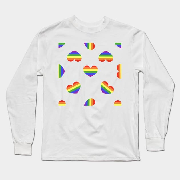 Rainbow flag LGBT symbol on heart Long Sleeve T-Shirt by GULSENGUNEL